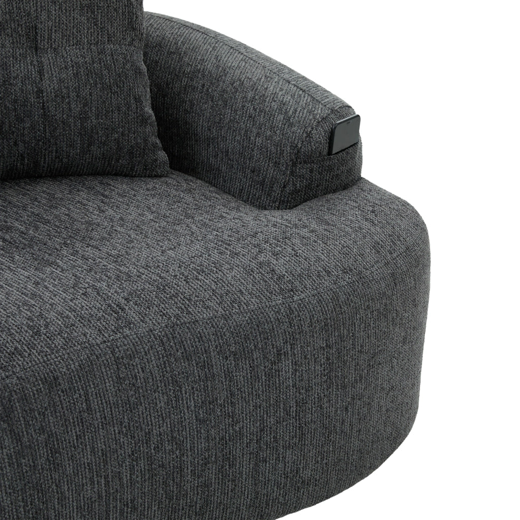 divano dritto a 2 posti in ciniglia con seduta profonda e cuscini spessi; grigio 164 Ã— 92 Ã— 60 cm