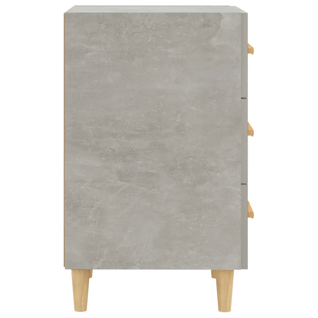 Comodino | Armadio da Notte | Mobiletto da notte Grigio Cemento 40x40x66 cm in Legno Multistrato