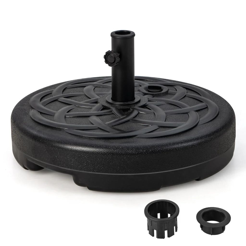 Base per ombrellone resistente con serbatoio ricaricabile 56 x 30 cm antivento stile decorativo HDPE nero 20_0019226