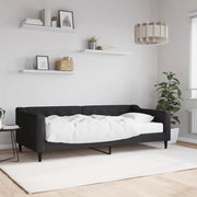 Divano Letto con Materasso Nero 90x200 cm in Tessuto