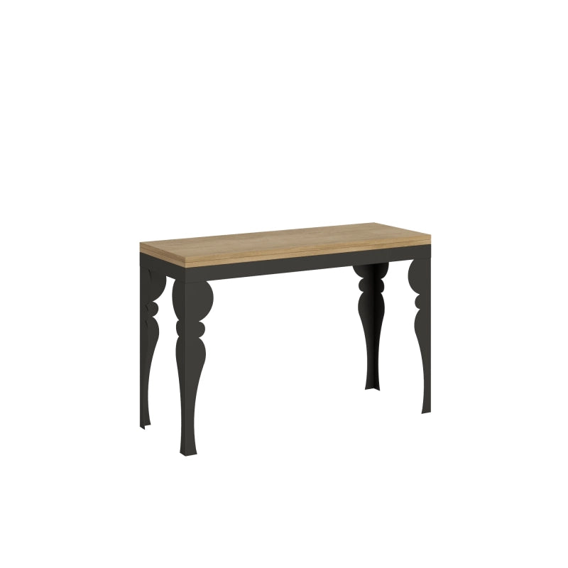 Tavolo apribile 120x45/90 cm Paxon Double telaio Antracite - Quercia Natura