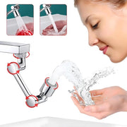 Estensione di Raccordo Rotante Universale - Grande Angolo - Braccio Robotico - Filtro Antispruzzo - 2 Modalità di Scarico Acqua