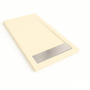 Piatto doccia Bidai con bordo 90X80 cm colore Crema intenso RAL 1015 griglia in Acciaio