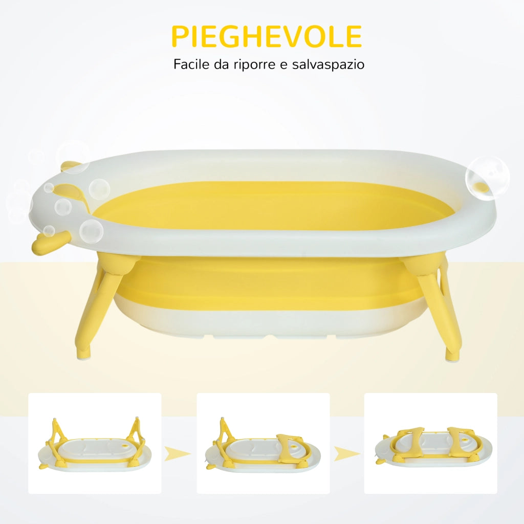 Vasca da bagno pieghevole per bambini ¨C zephmum ¨C 81.5x50.5x23.5 cm, giallo