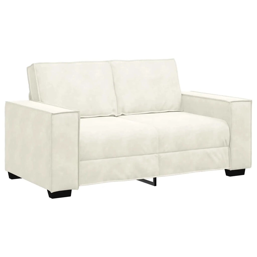 Set di Divani 2 pz con Cuscini Crema in Velluto 3324708