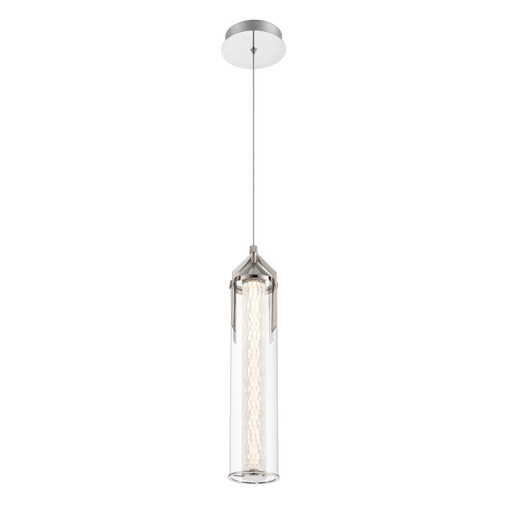 Sospensione cilindrica Espada cromata LED 18W Ø15 Quintiesse