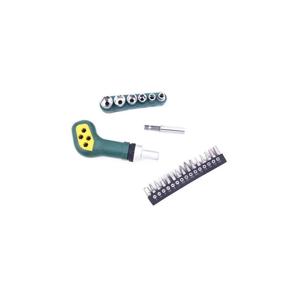Trade Shop - Kit Set Cacciaviti Multifunzione 23 Pezzi Assortiti Cacciavite + Bussole -