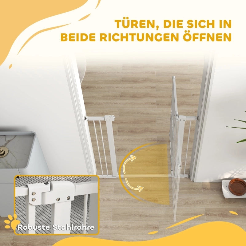 Barriera estensibile a forbice regolabile da 76 a 104 cm per porte e scale in acciaio bianco 94 cm