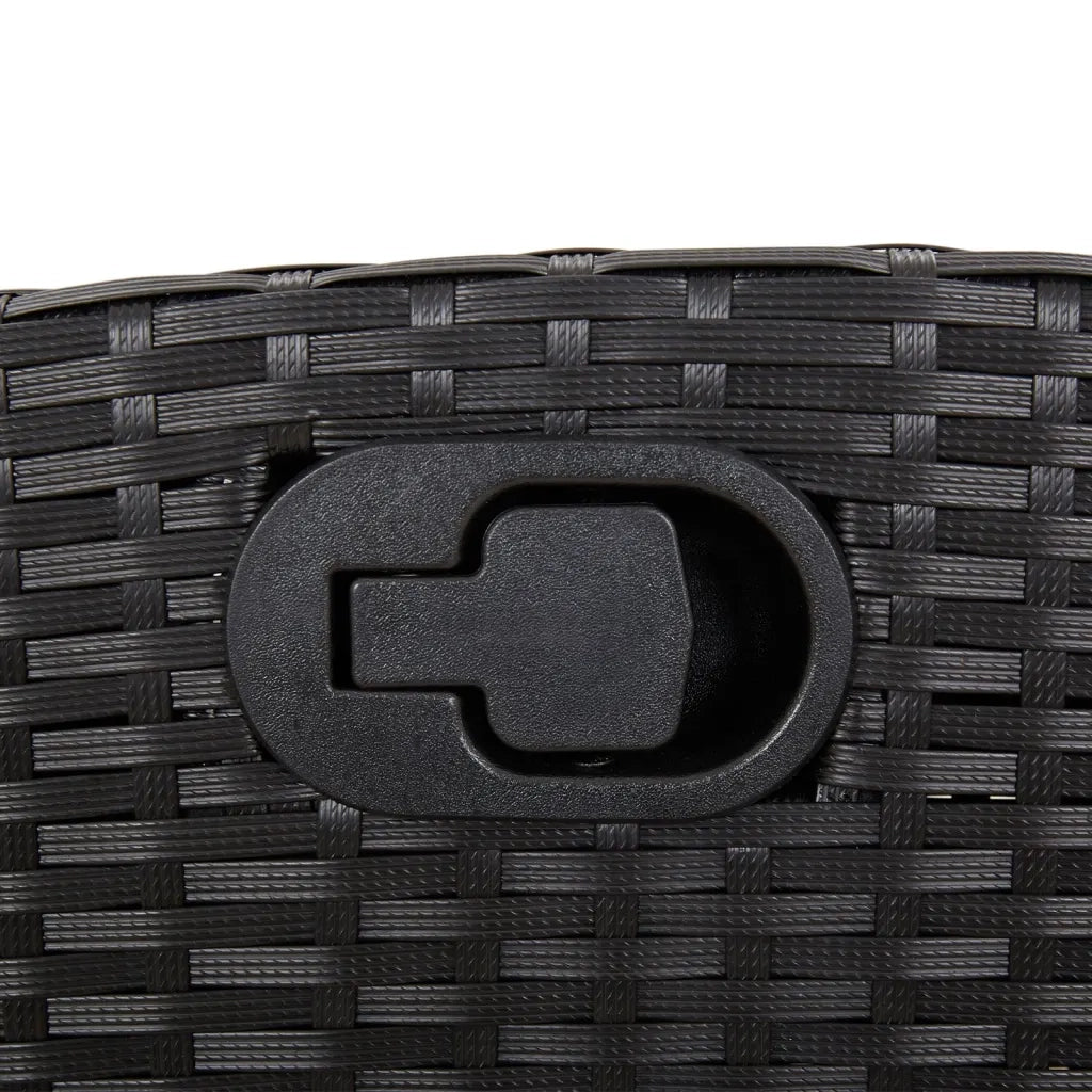 Set da Pranzo da Giardino 5 pz Nero con Cuscini in Polyrattan