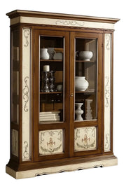 Vetrina 2 porte arte povera legno dipinto/bassano 145x48x212 - Mobili 2G
