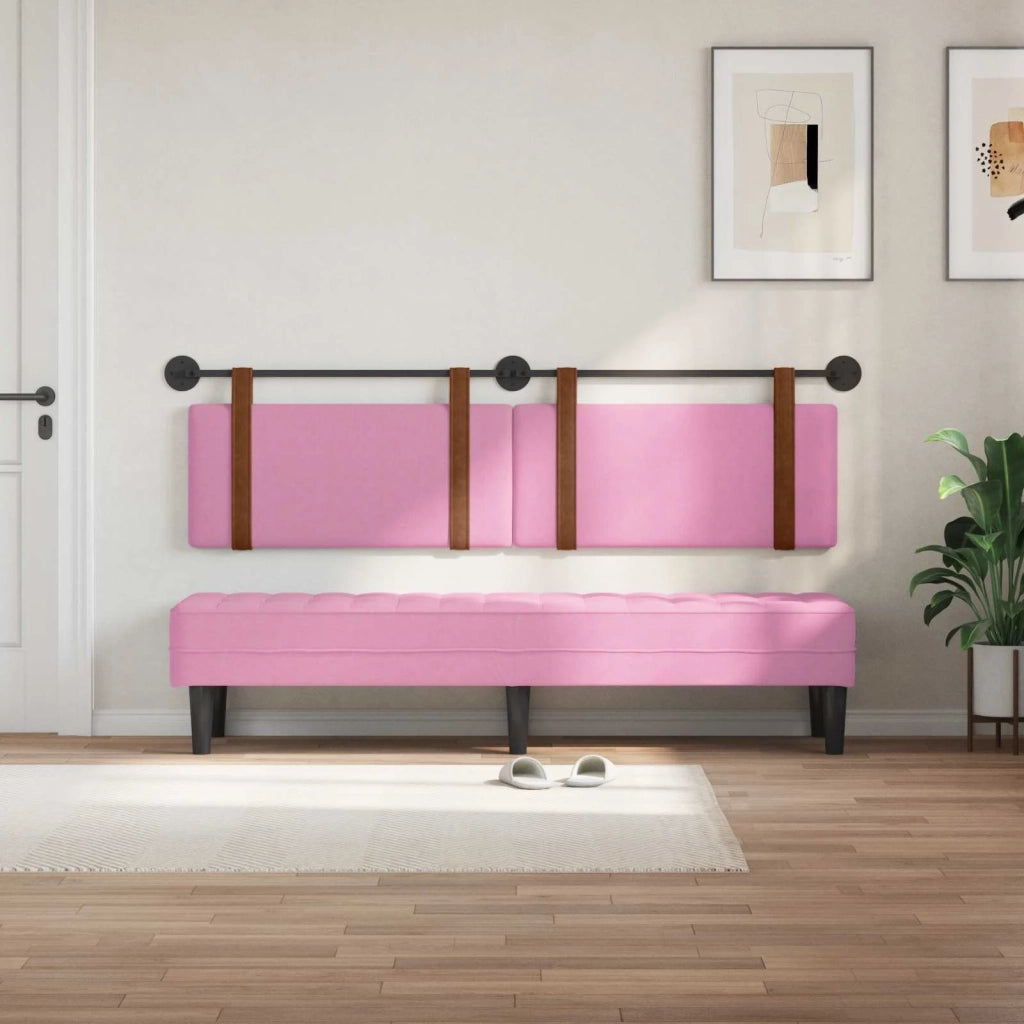Testiera | Testata appesa Tinta unita Rosa 190 x 55 x 5 cm PU Antico