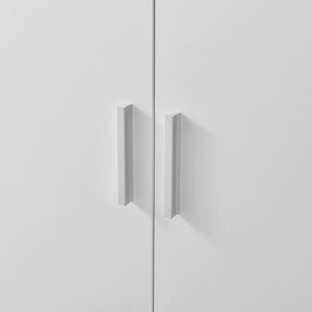 Scarpiera con 2 ante e 7 ripiani portaoggetti 108 x 55 x 35 cm MDF effetto bianco 03_0002837