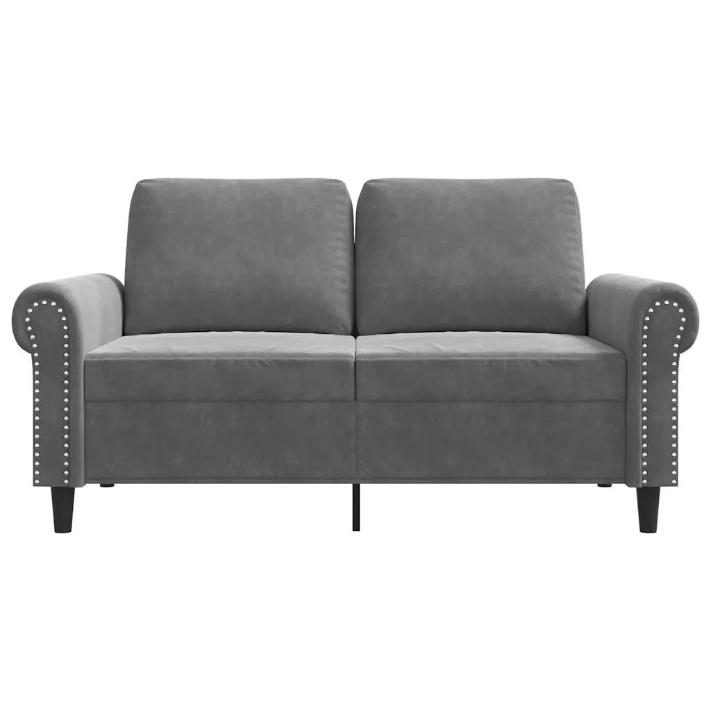 Divano a 2 Posti grigio scuro 120 cm in Velluto
