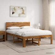 Letto matrimoniale con testiera ROSTOCK Naturale 135 x 190 cm 3405441