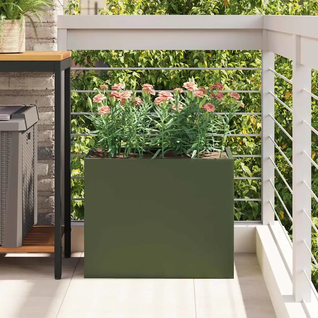 Vaso da giardino Oliver verde 50 x 32 x 40 cm 876353