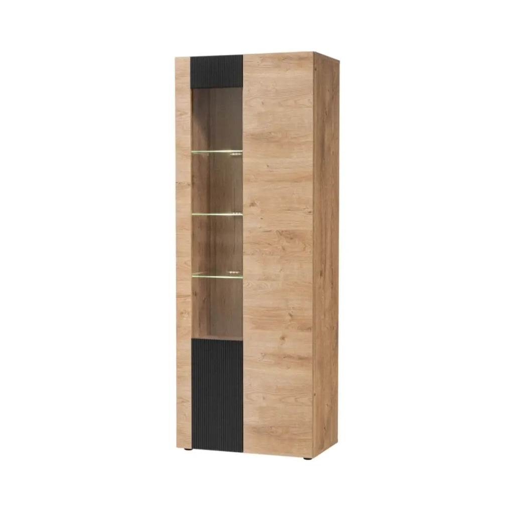 Set da salotto DOUM – Rovere chiaro e nero – L320 x H192 x P45 cm