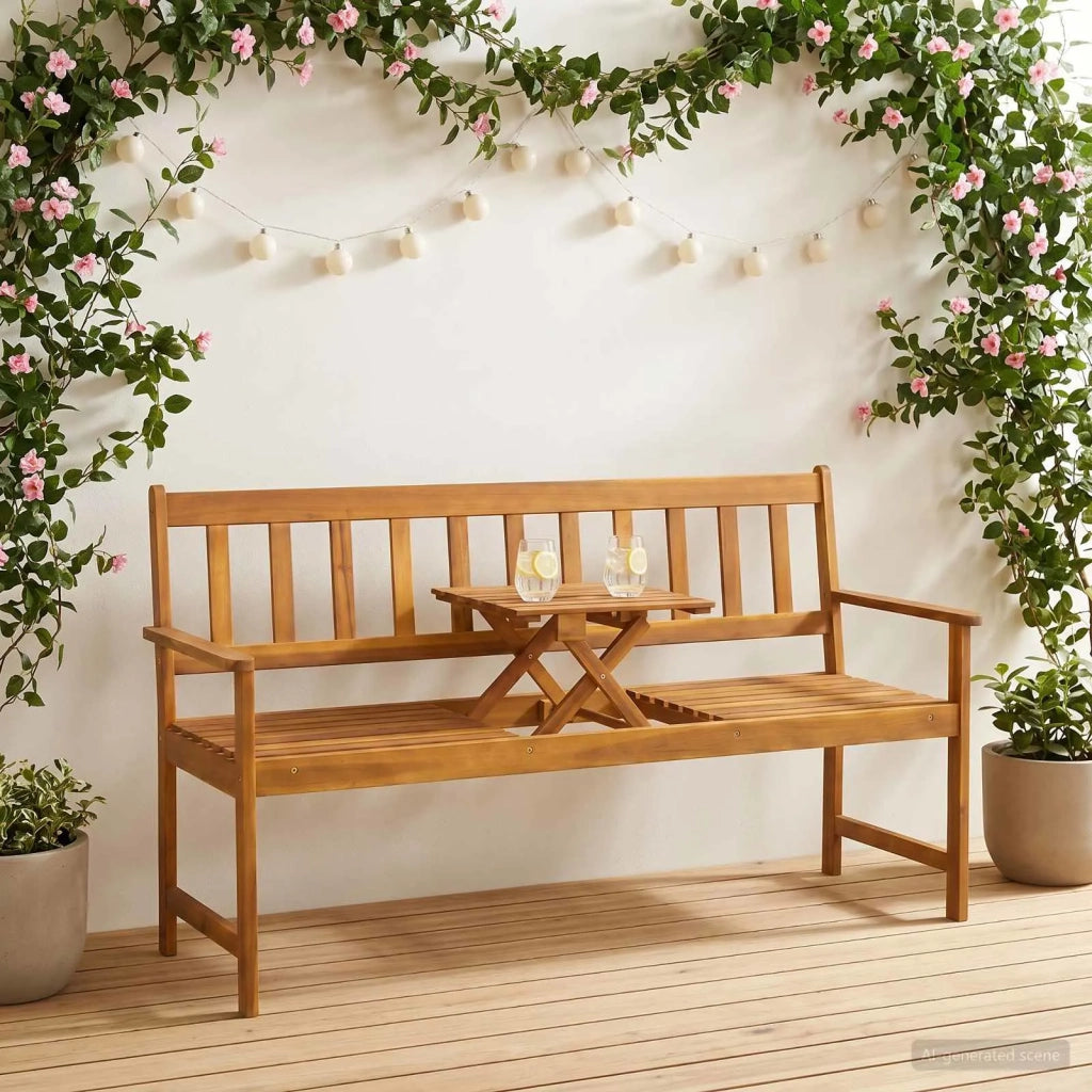 panca da giardino 158 x 55 x 89 cm Legno di Acacia Massello 42034671