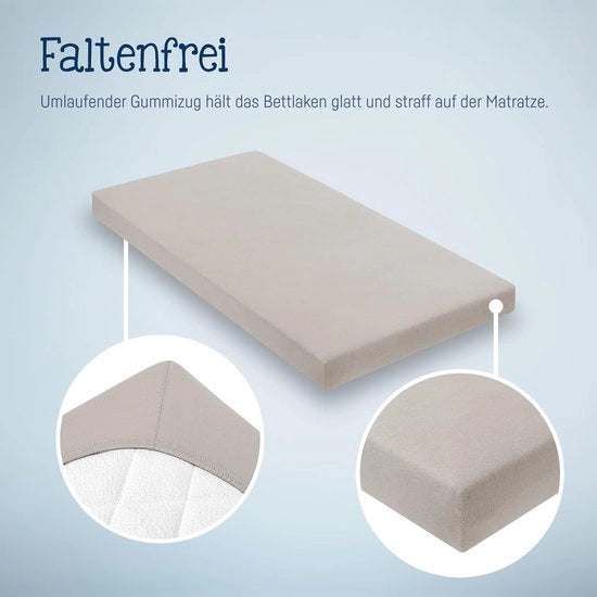 Lacci per lettino per bambini, doppio pacchetto, 60x120 / 70x140, marrone chiaro