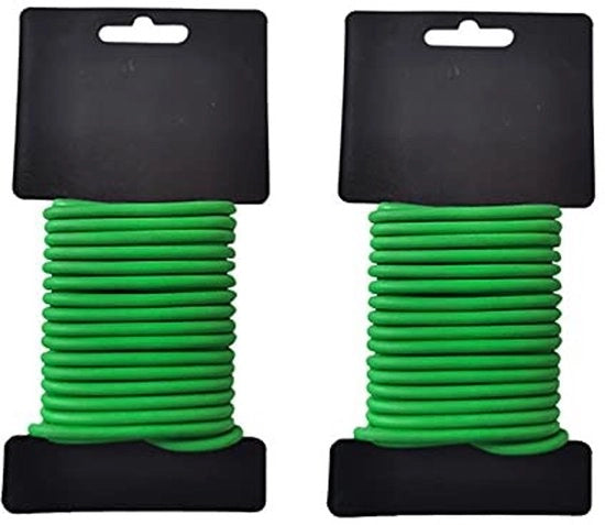 Cavi a Tendine per Giardino 2 Pack - Tendine in Gomma Morbida - Diametro 3,5 mm - Lunghezza 8 Metri - Giardinaggio - Arrampicata Piante - Flessibili e Resistenti - Tendine per Piante