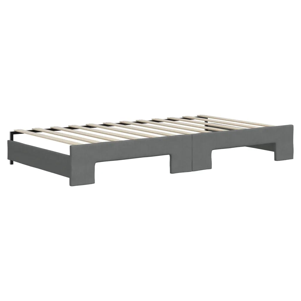 vidaXL Divano Letto Estraibile Materassi Grigio Scuro 100x200 Tessuto