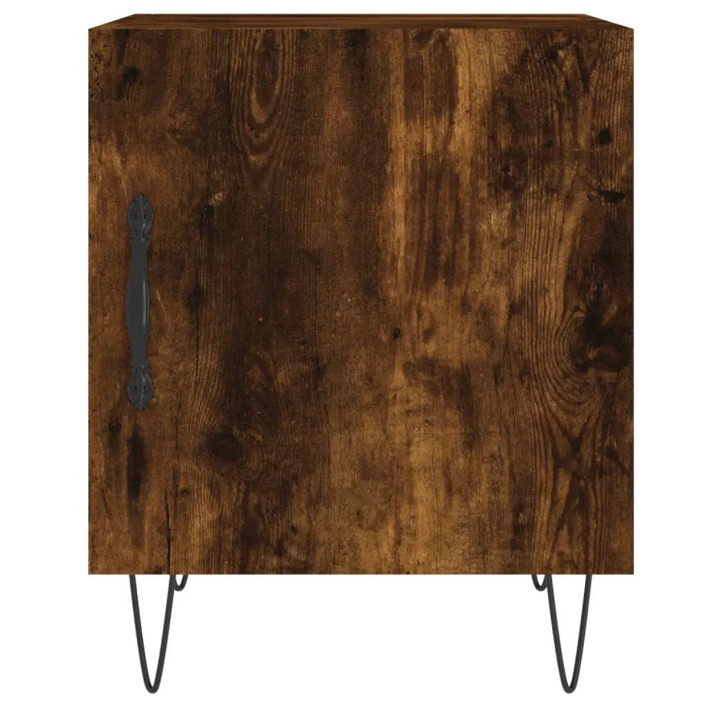 Set di 2 Comodini | Armadio da Notte | Mobiletto da notte Rovere Fumo 40x40x50 cm in Legno Multistrato