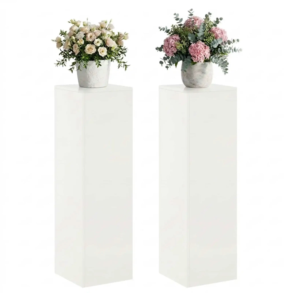 Supporto per piante 2 pcs Bianco 30 x 30 x 100 cm Acciaio 8012505
