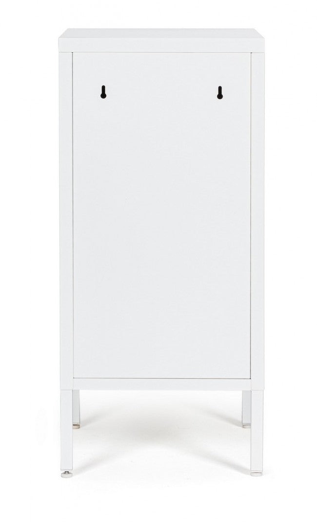 Mobile Basso 1 Anta 40x35x76 cm Cambridge in Acciaio Bianco