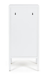 Mobile Basso 1 Anta 40x35x76 cm Cambridge in Acciaio Bianco