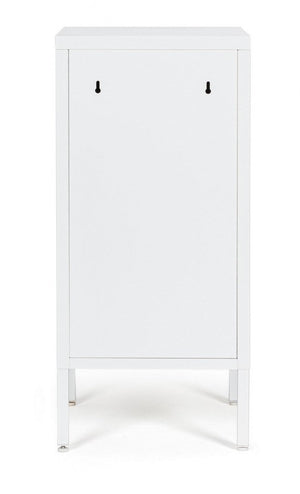 Mobile Basso 1 Anta 40x35x76 cm Cambridge in Acciaio Bianco