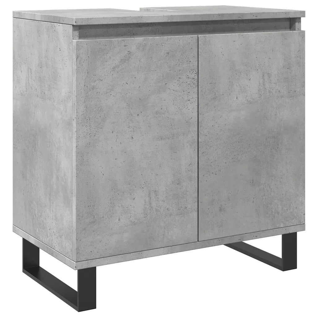 Set Mobili da Bagno 3 pz Grigio Cemento in Legno Multistrato 3324954