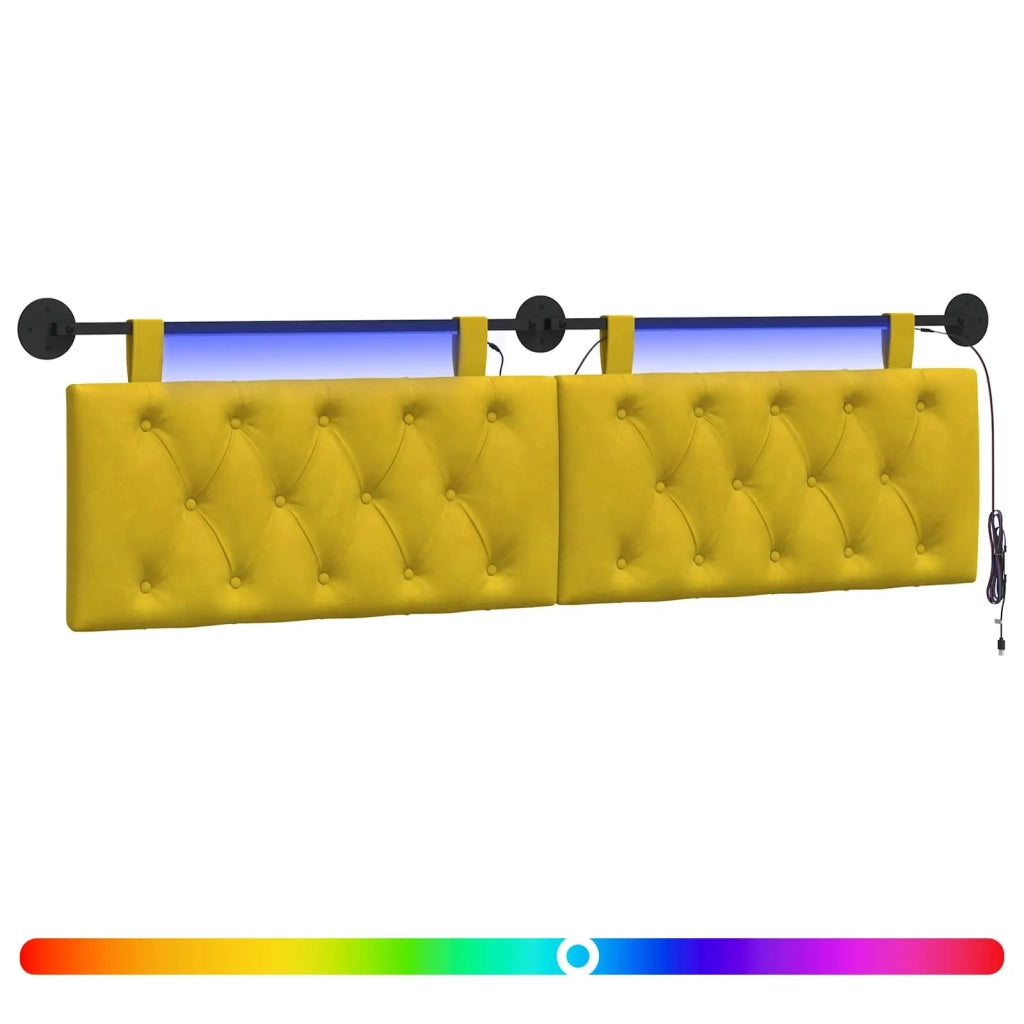Testiera sospesa Con luce LED Giallo Velluto 3424672