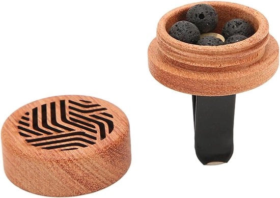 Diffusori di Olio per Auto - Profumo Palissandro - Diffusore Mini Portatile in Legno con Pietra Vulcanica per L'aria di Scarico dell'Auto.