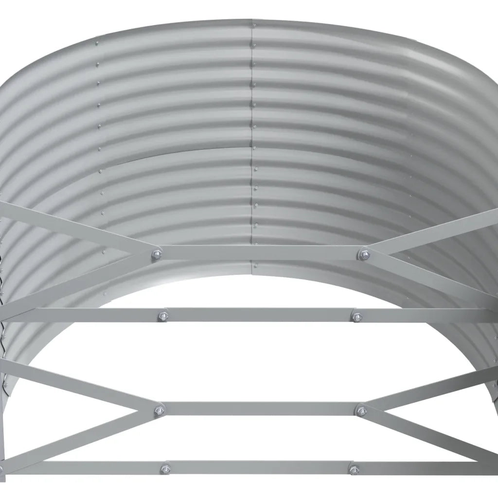 Letto Giardino Acciaio Zincato 249x100x68cm Grigio 319064