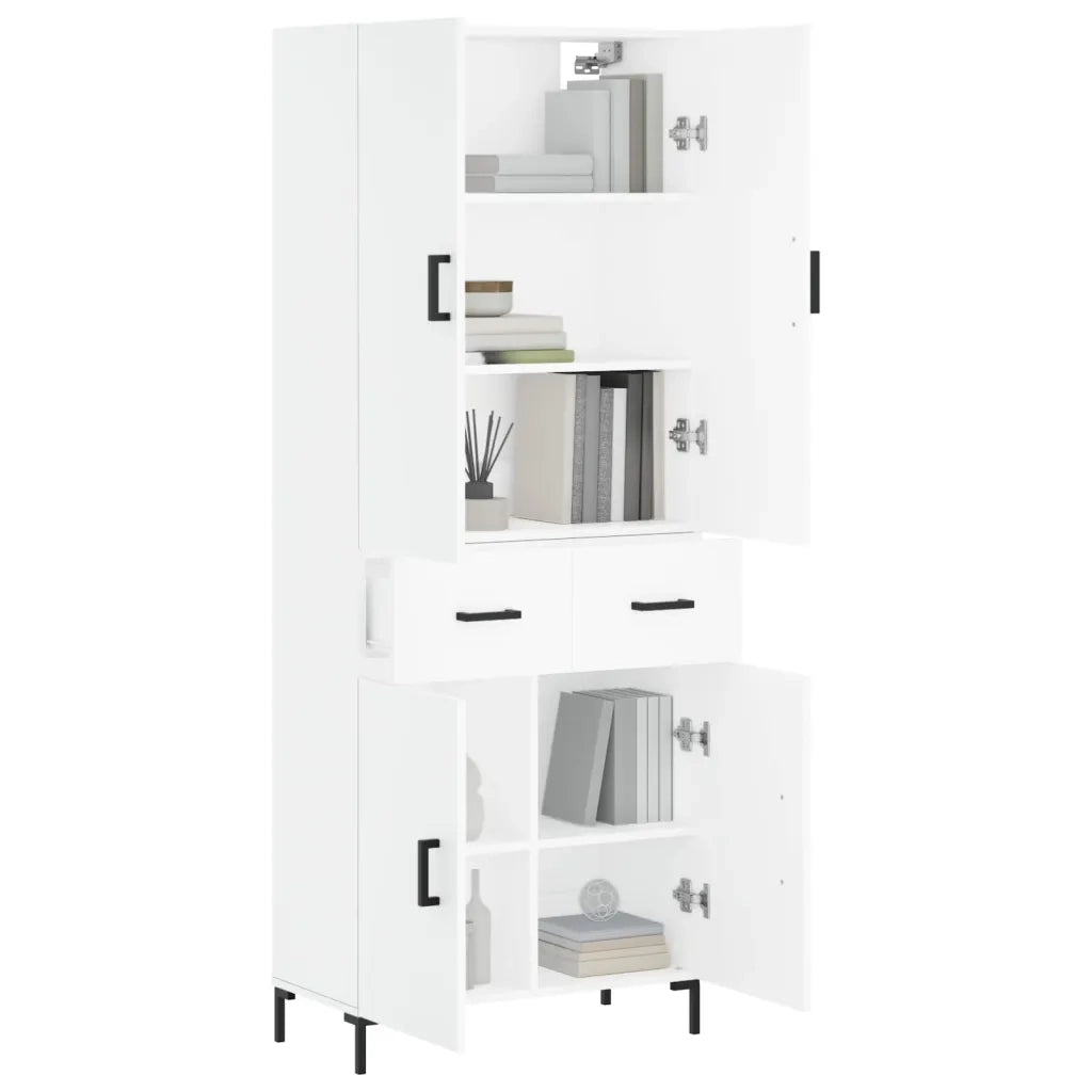 Credenza | Madia | Buffet da pranzo | Armadio da pranzo Bianca 69,5x34x180 cm in Legno Multistrato