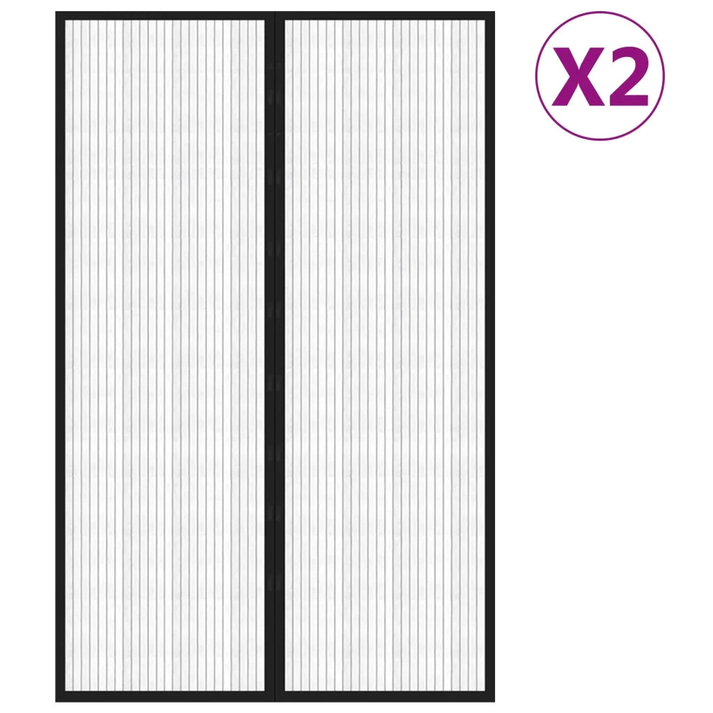 Tende Antimosche 2 pz per Porte con Magneti Nere 220x130 cm CFW3923574