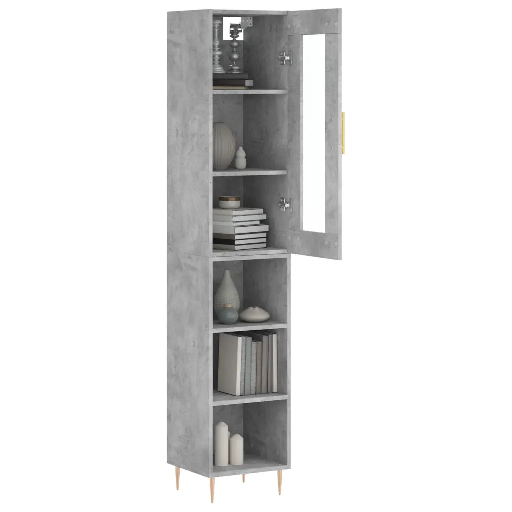 Credenza Grigio Cemento 34,5x34x180 cm in Legno Multistratocod mxl 126127