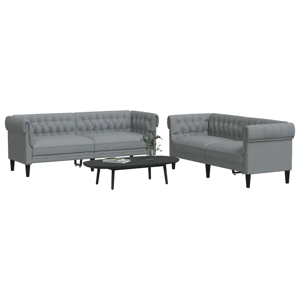 Divano per Soggiorno 2 pcs Grigio chiaro 201,5 x 74,5 x 74,5 cm 3385856