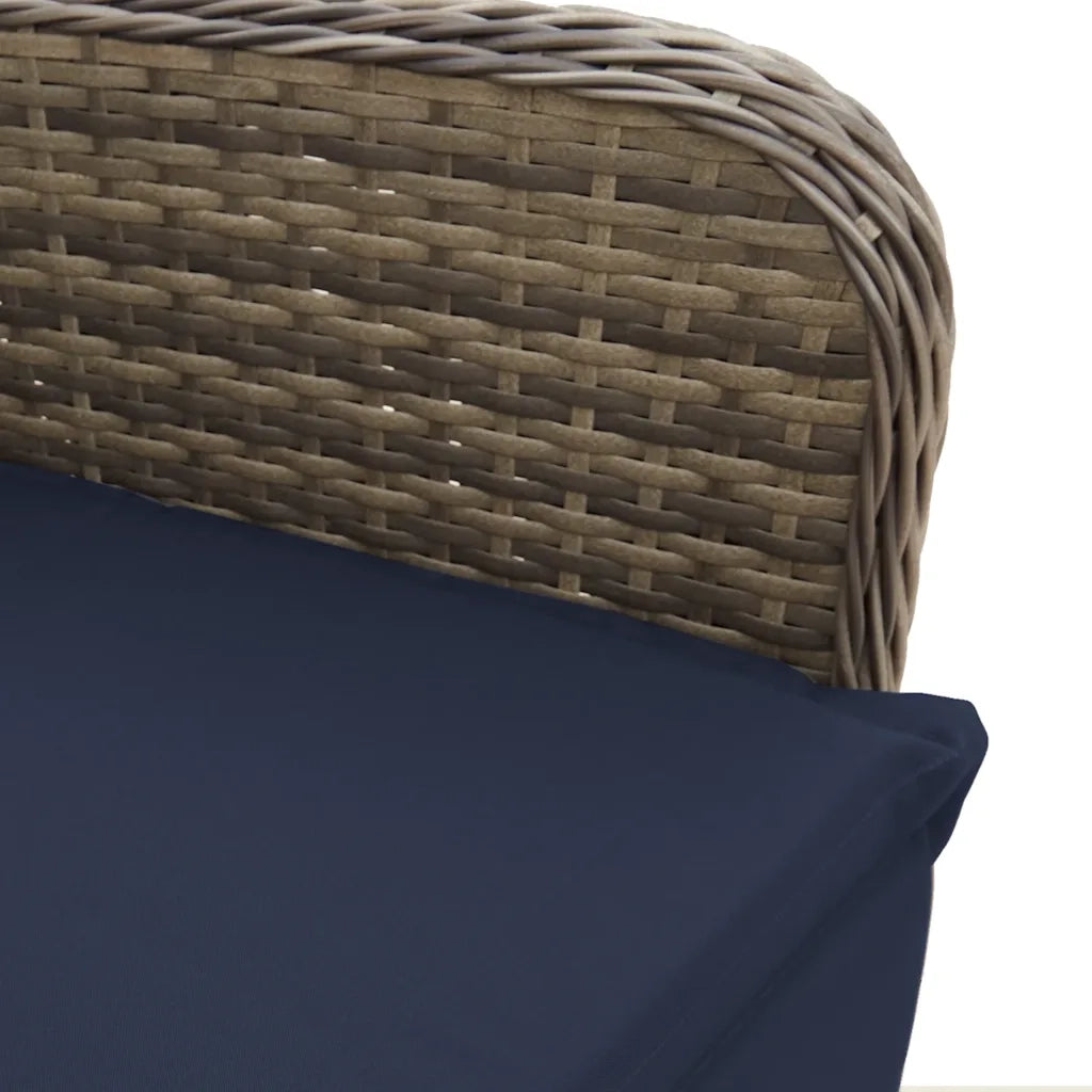 Sedie da giardino reclinabili 2 pz | Sedie da Esterno con tavolo grigio in polyrattan