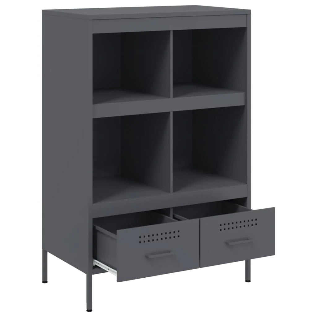 Buffet credenza cassettiera mobiletto mobile contenitore organizer cucina soggiorno salotto alto 68 x 39 x 101,5 cm acciaio antracite 02_0032208