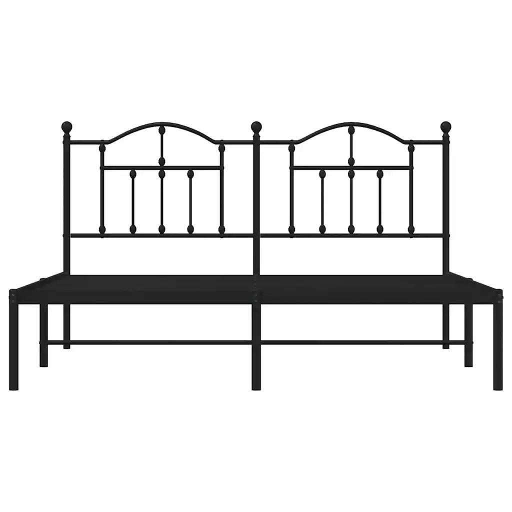 Giroletto con Testiera in Metallo Nero 180x200 cm 353443