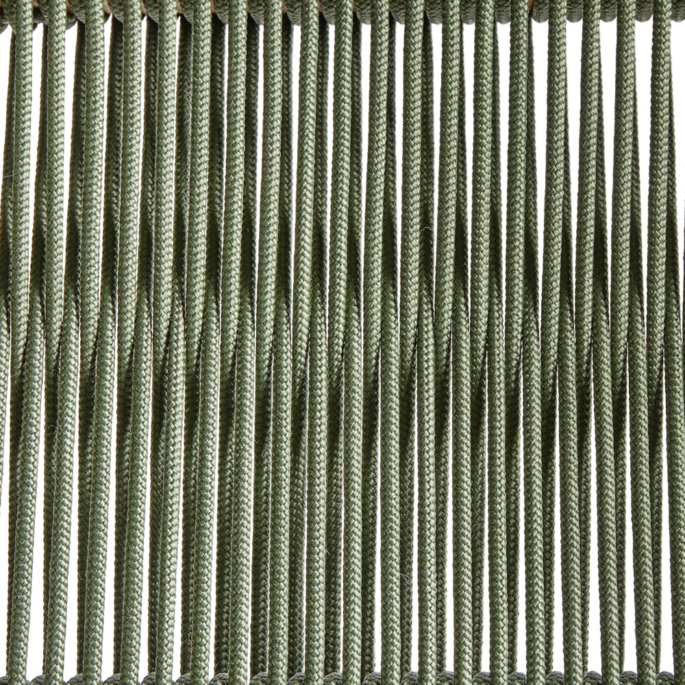 Set di 2 sedie da giardino pieghevoli in legno di acacia con schienale in corda verde stile classico tradizionale