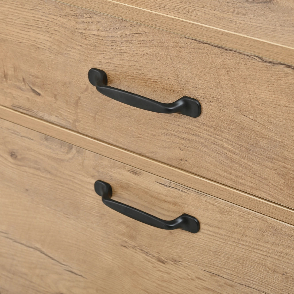 Mobile da ingresso con 2 ante 1 cassetto 4 ganci vano aperto e panca con pannello forato, natural, 108.5 × 35 × 180 cm