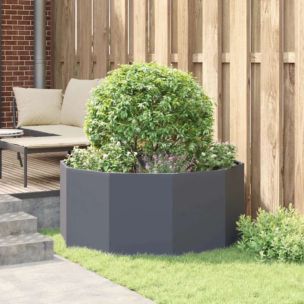 Fioriera | Cassetta per fiori | Vaso Antracite 120 x 120 x 50 cm Acciaio