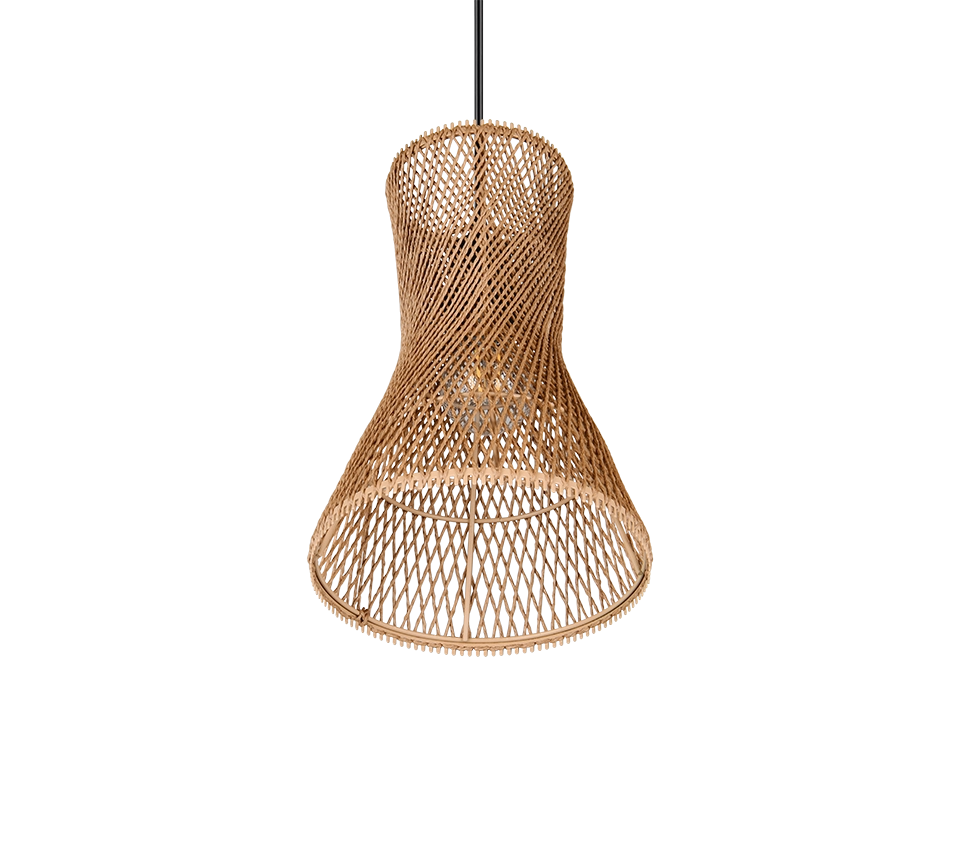 Lampada a sospensione, fibre naturali, D 20 cm, Bijou