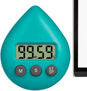 Timer Digitale LCD - Cucina - Regolazione del Tempo - Impermeabile - 8 cm - Bianco