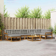 Set di divani da esterno 8 pcs Grigio Naturale e Chiaro 3367919
