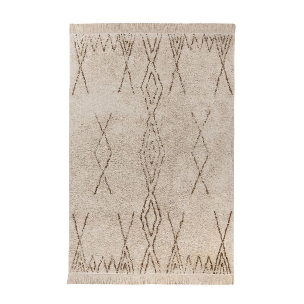 Tappeto Alena 100 in Cotone Crema e Marrone