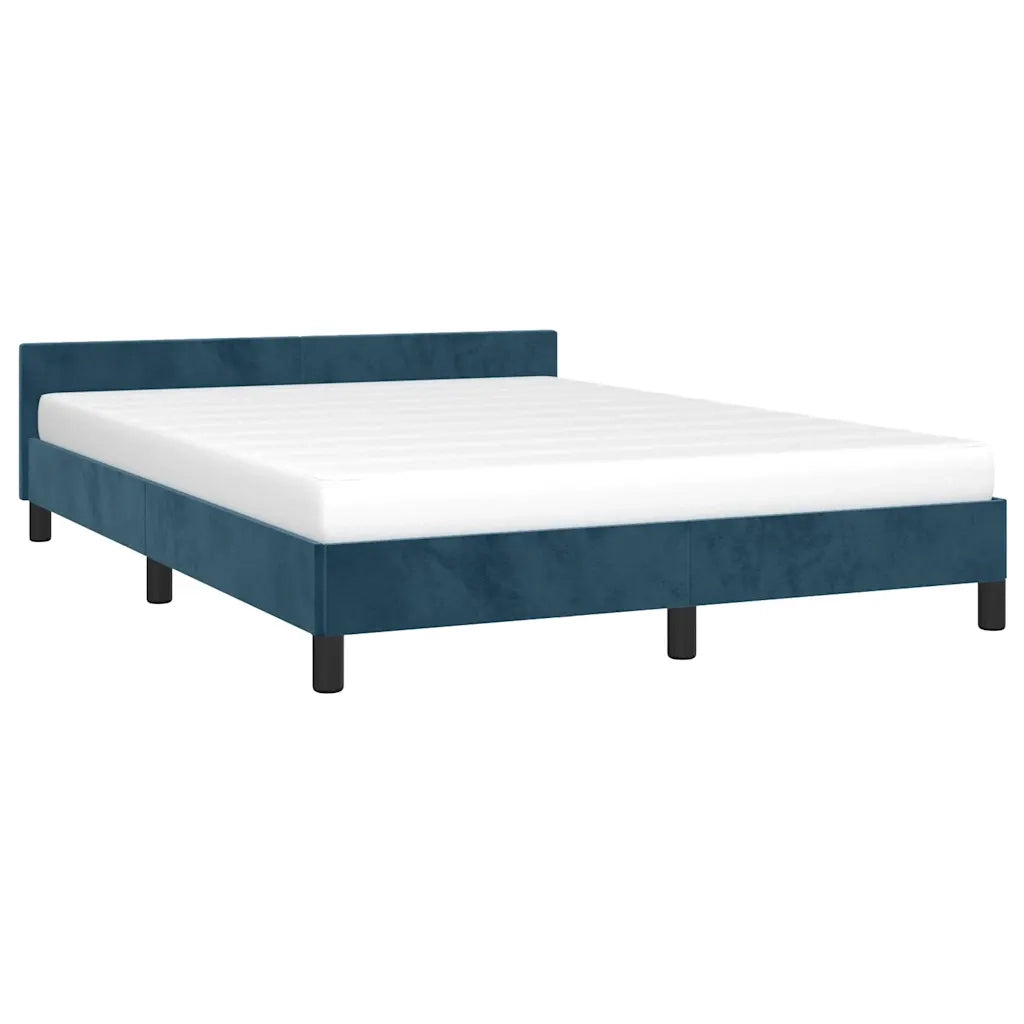 Giroletto con Testiera Blu Scuro 140x200 cm in Velluto cod mxl 60388