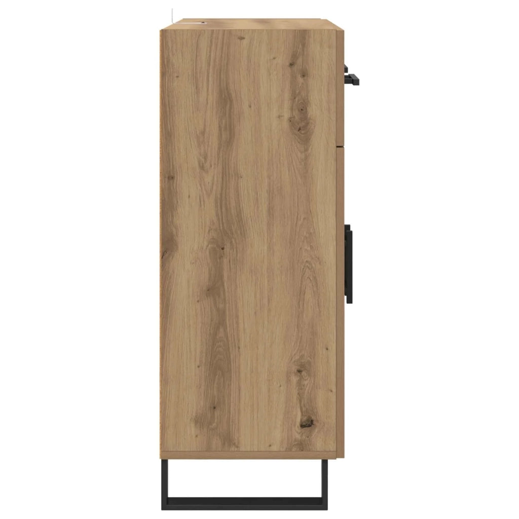 Credenza | Madia | Buffet da pranzo | Armadio da pranzo Rovere artigianale 69,5 x 34 x 90 cm Legno multistrato
