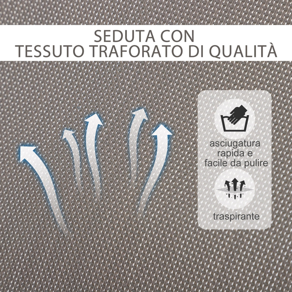 Easycomfort Sedia a Dondolo Design Moderno per Interni ed Esterni Texteline 154x80x84cm Grigio